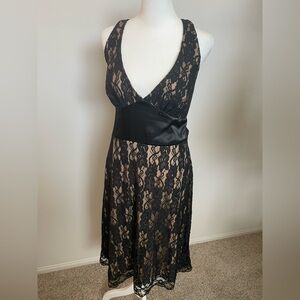 Connected Apparel Beige and Black Dress
